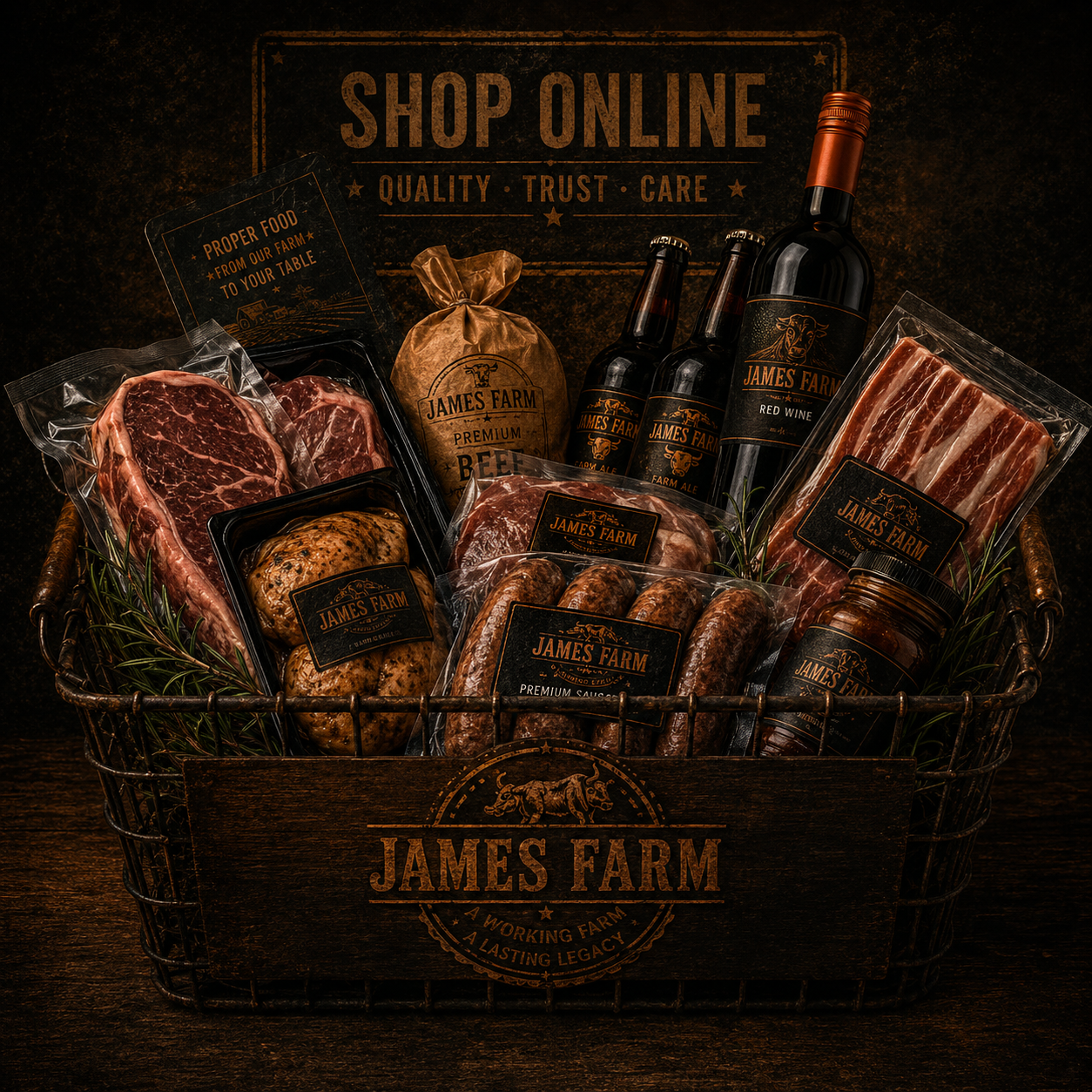 James Farm produce prepared for collection or delivery